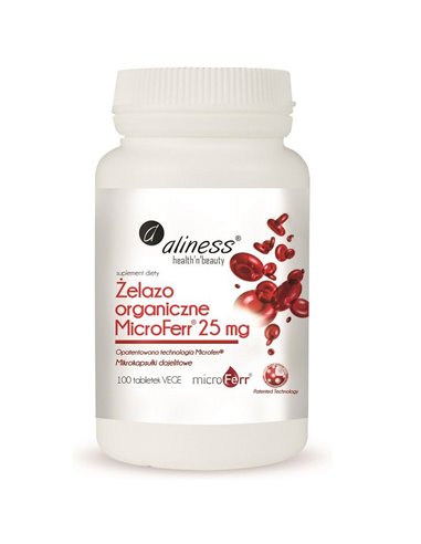MicroFerr® Organic Iron 25 mg, 100 tabletta