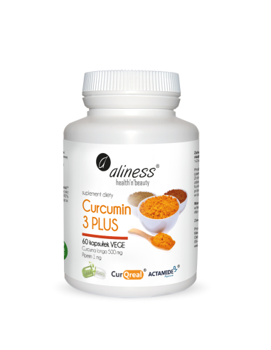 Curcumin PLUS Curcuma longa 500 mg Piperin 1 mg, 60 kapszula